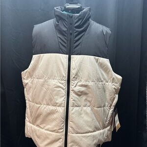 The North Face Black and Cream Men's Vest